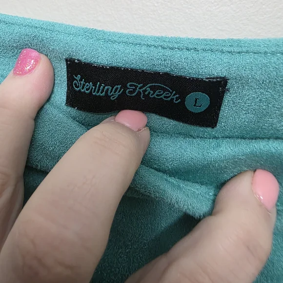 Sterling Kreek Ladies Size L Fringe Skirt W/Built In Shorts Fringe Western Teal - Picture 5 of 7